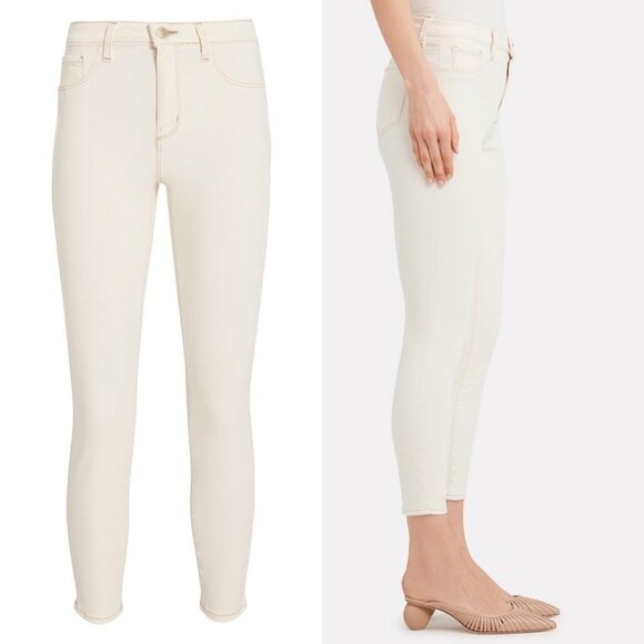 Revolve L'Agence Margot High Rise Skinny Jeans 25 Macademia White USA Made Pants - Picture 2 of 11
